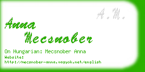 anna mecsnober business card